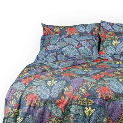 Immagine principale di Completo Letto Matrimoniale Ophelia in Percalle di Cotone | Tessitura Toscana Telerie