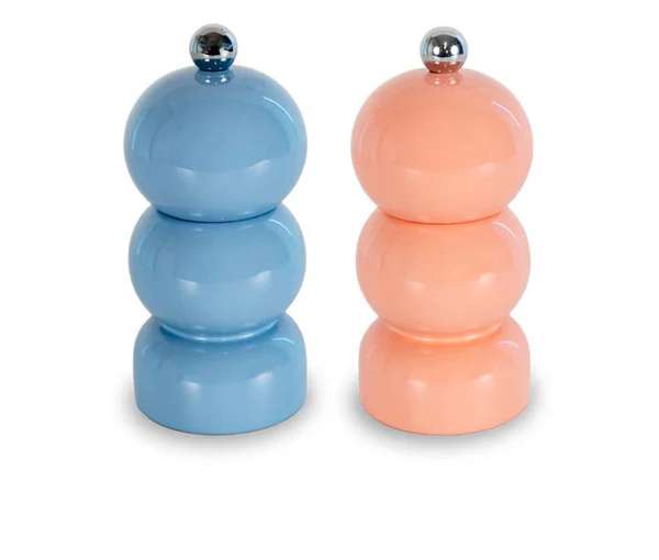 Immagine principale di Set Macinasale e Macinapepe Rosa e Celeste in Legno Ø5 x h 11,5cm | WD Lifestyle
