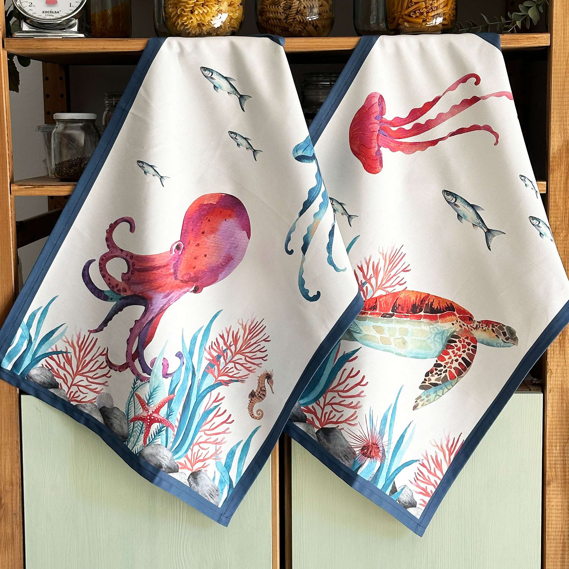 Immagine principale di Set 2 Strofinacci in Cotone Fondale Marino | Olivia Home