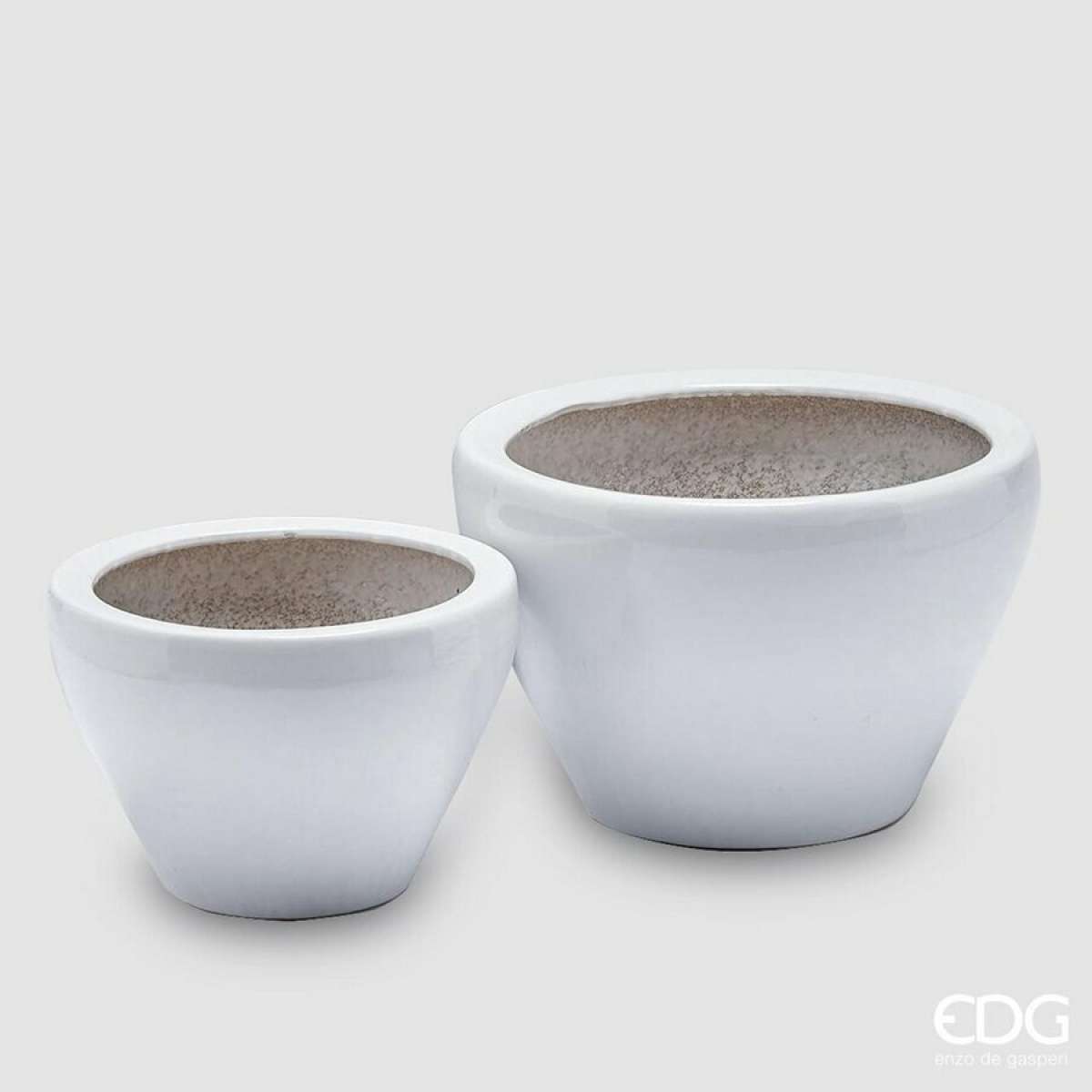 Immagine variante M - Vaso Rotondo Bianco in Ceramica - 2 Misure | EDG Enzo De Gasperi