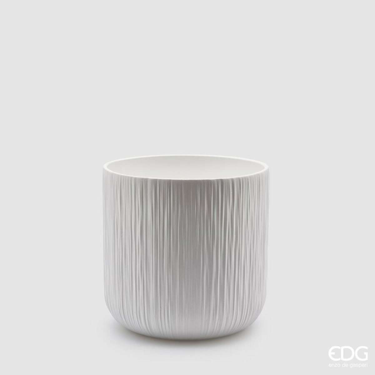 Immagine variante S - Vaso Tinta Unita in Ceramica Bianco - 4 misure | EDG Enzo De Gasperi