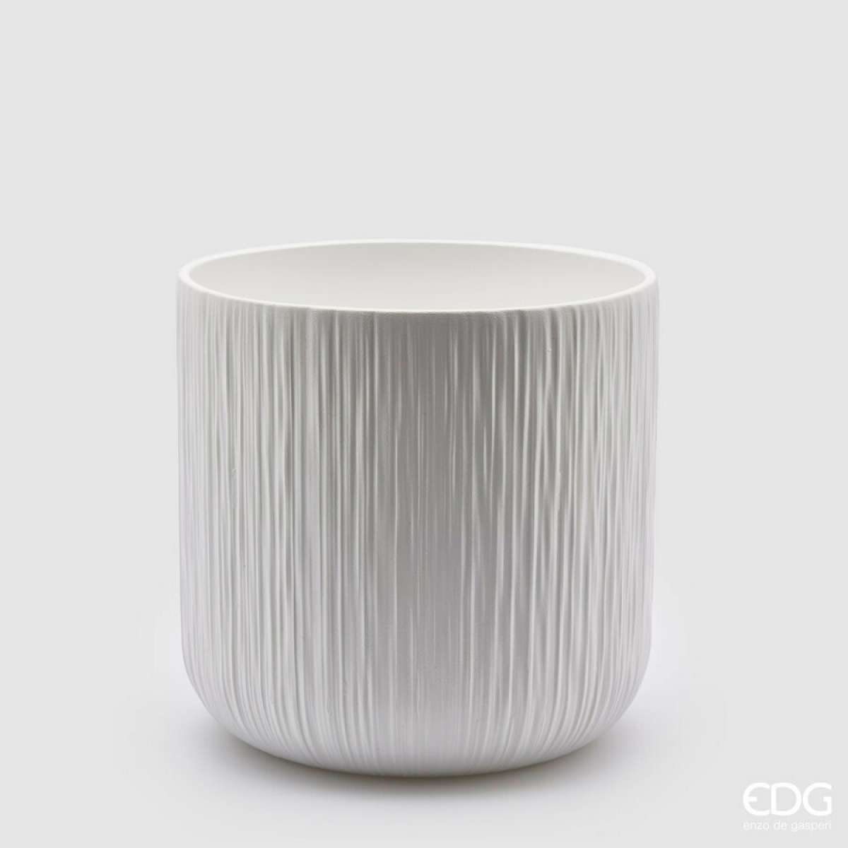 Immagine variante L - Vaso Tinta Unita in Ceramica Bianco - 4 misure | EDG Enzo De Gasperi