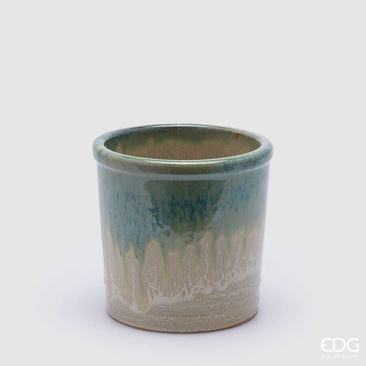 Immagine variante Salvia / Avorio - Vaso Glaze Cilindro Colorato in Ceramica h 18 cm  - 5 Colori | EDG Enzo De Gasperi