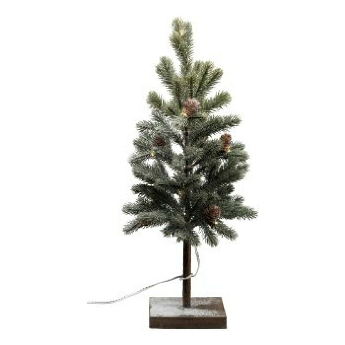 Immagine variante Piccolo - Abete Natalizio su base in cemento con Luci LED + Presa USB (2 Misure) | Gasper since 1965