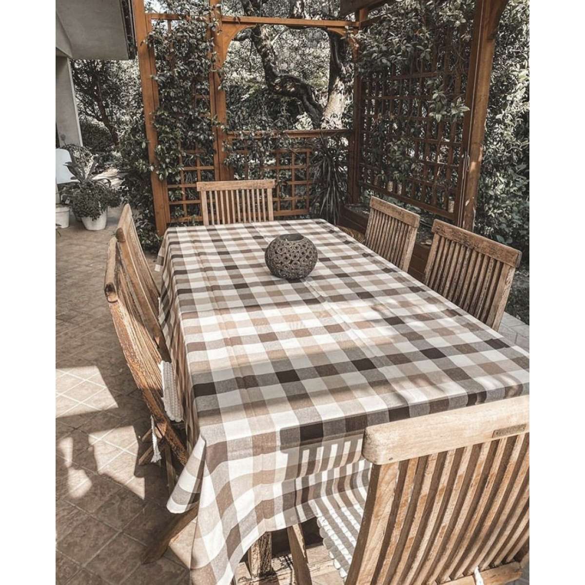 Immagine variante Marrone - Tovaglia Quadrata in 100% Cotone Country (5 colori) | Pietro Zanetti Home