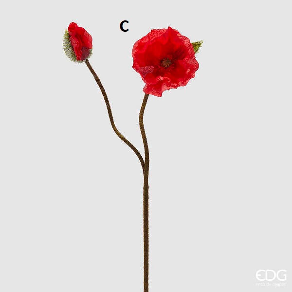 Immagine variante C - Papavero Artificiale con Bocciolo h 70 cm- 4 Colori | EDG Enzo De Gasperi