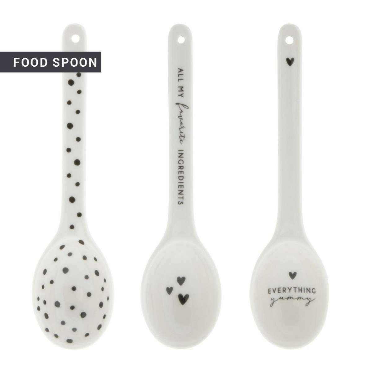 Immagine variante Pois - Cucchiaio Grande dosatore in Ceramica Bianca (3 fantasie) | Bastion Collections