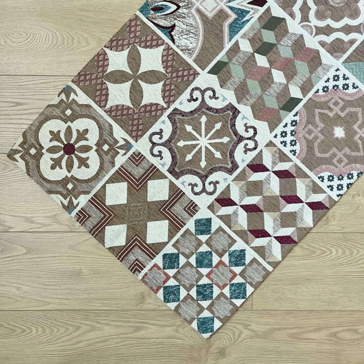 Immagine variante 65x115 cm - Tappeto Maioliche Cammello Antiscivolo e Lavabile in Lavatrice | Pietro Zanetti Home