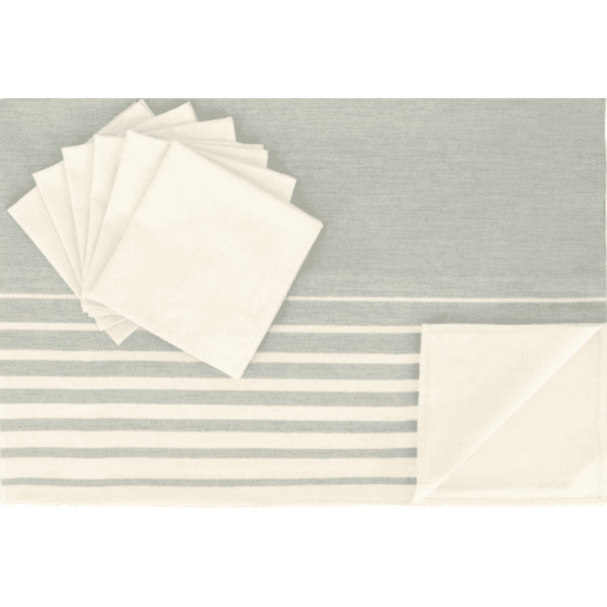 Immagine variante 150x180 cm - Tovaglia Rettangolare con Tovaglioli Orizzonte Grigio - Linea Naturae | Gabel 1957