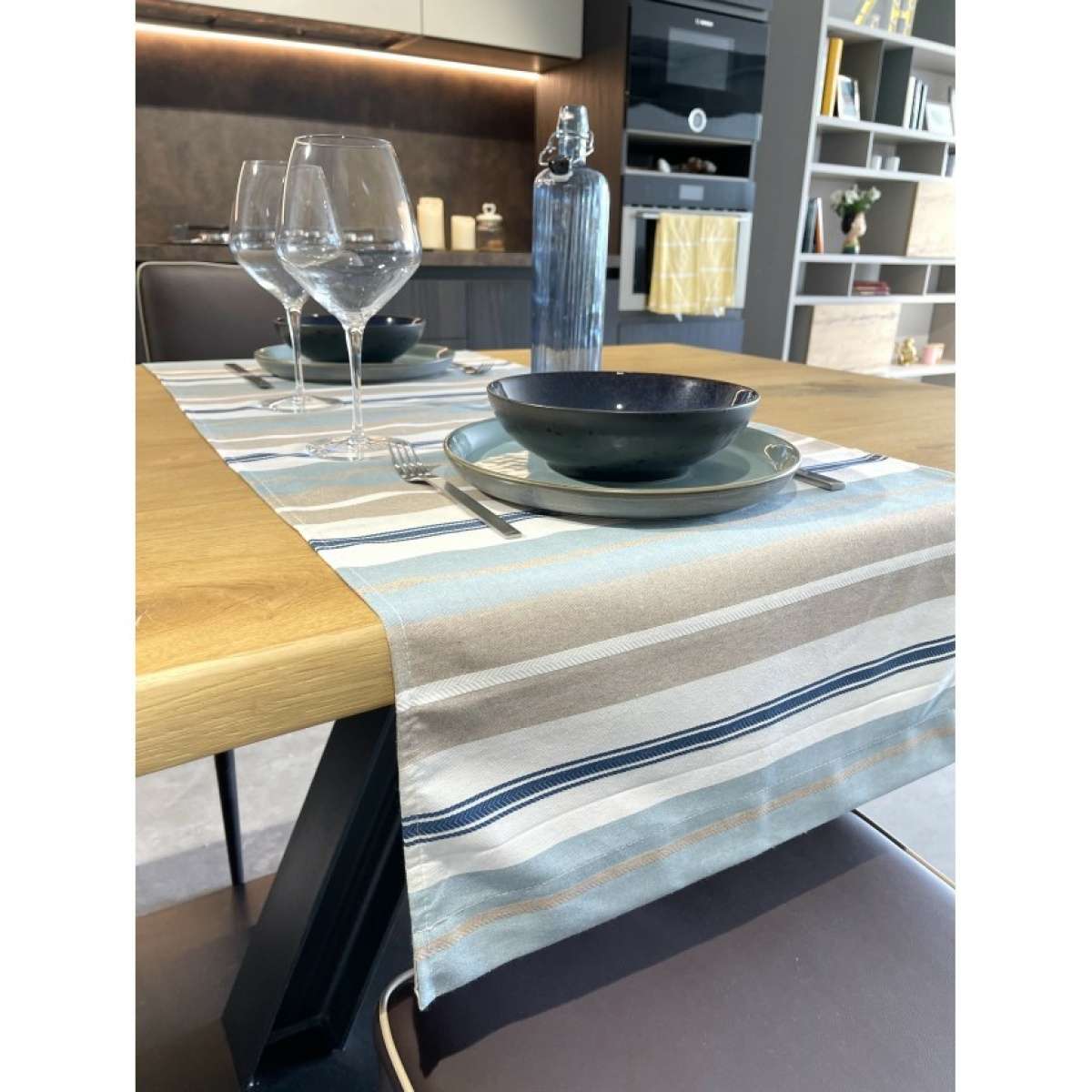 Immagine variante Turchese - Runner Tavolo in Cotone Cordonetto 50x150 cm (3 colori) | Pietro Zanetti Home