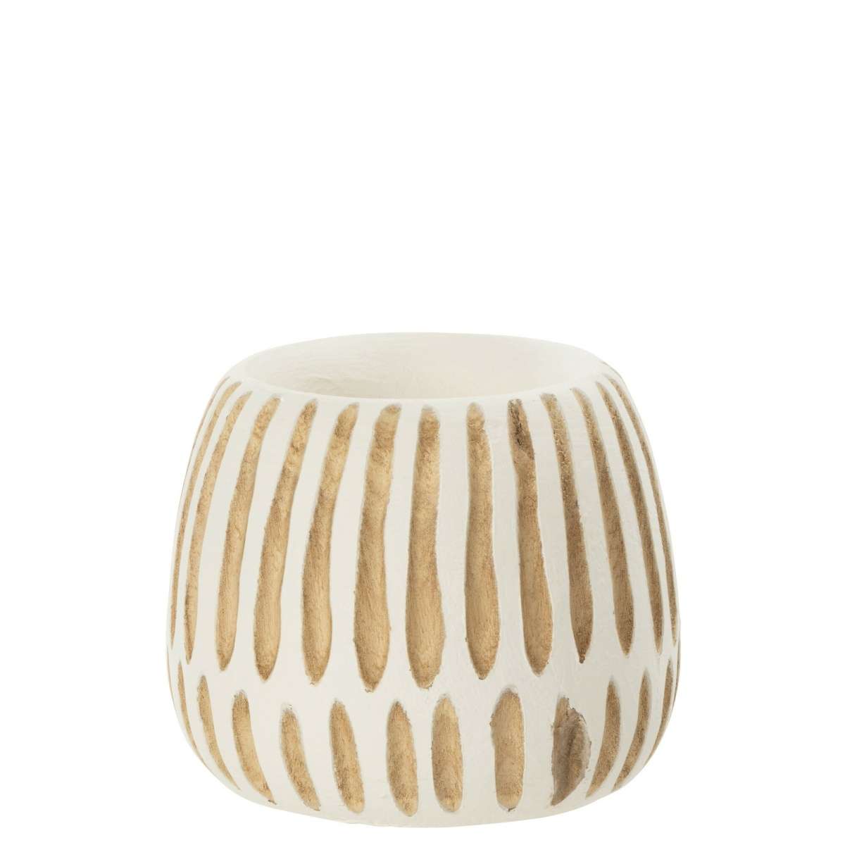 Immagine variante S - Vaso Ying Rotondo Legno Bianco - 2 Misure | Jolipa