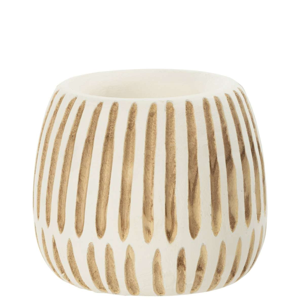 Immagine variante M - Vaso Ying Rotondo Legno Bianco - 2 Misure | Jolipa