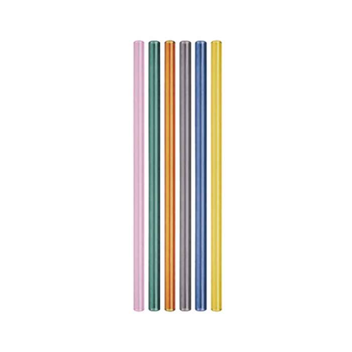 Immagine principale di Confezione 6 Cannucce in Vetro colorato con scovolino per Bicchieri | WD Lifestyle