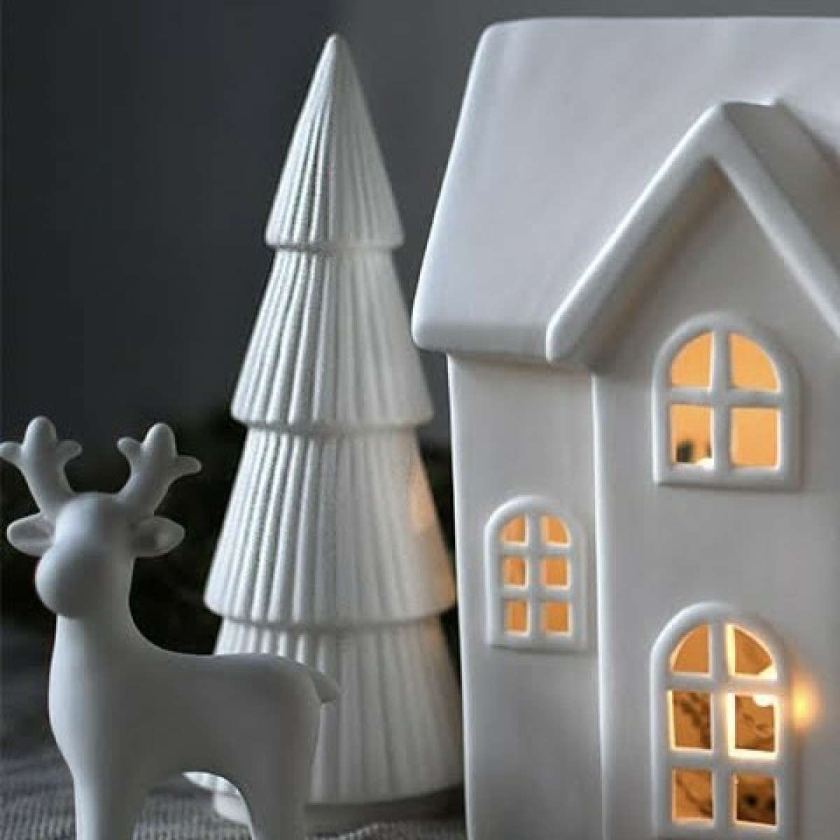Immagine variante S - Albero di Natale Gransund in Ceramica opaca Bianca (4 misure) | Storefactory