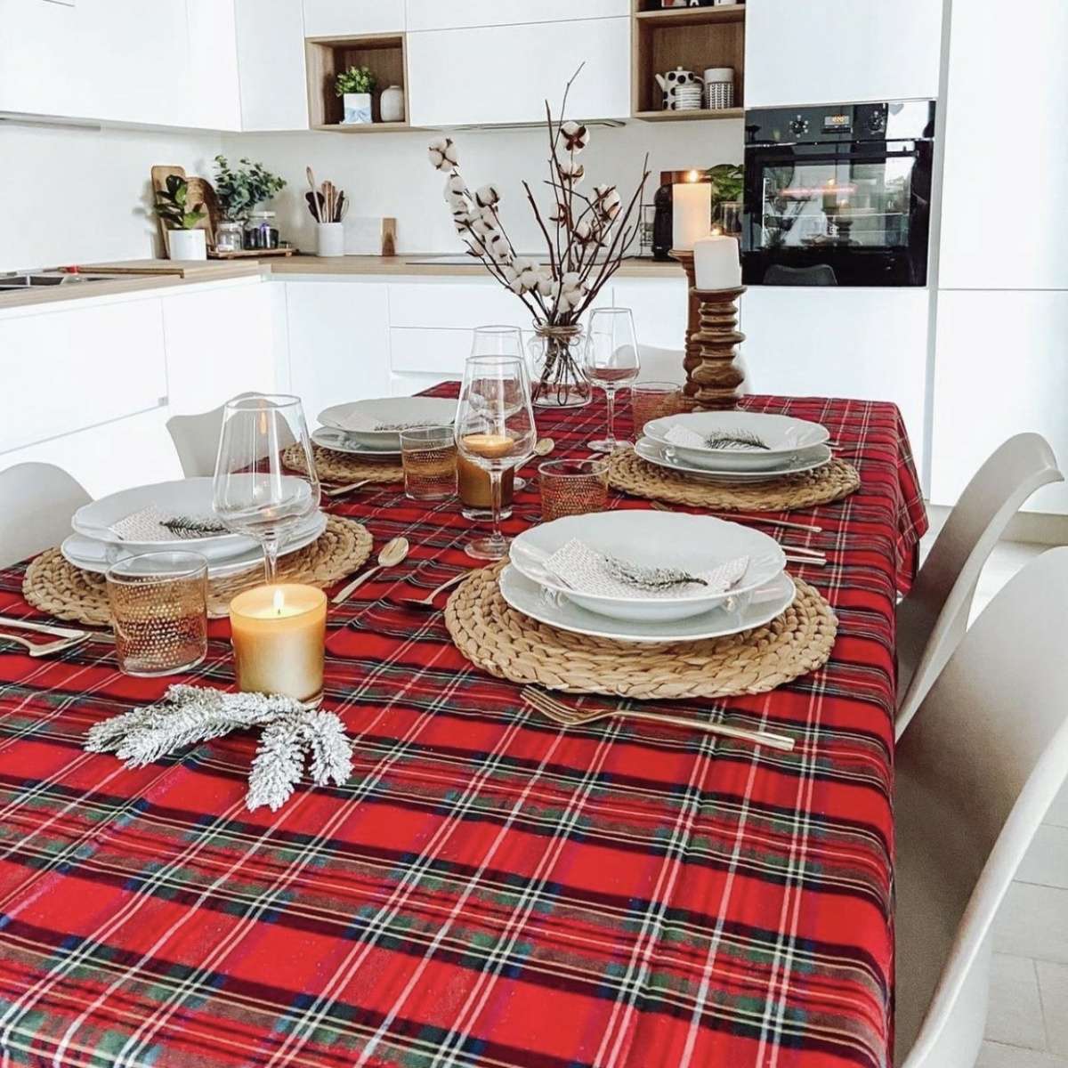 Immagine variante 140x450 cm - Tovaglia Rettangolare Tartan Scozzese Rosso - 5 Misure | Pietro Zanetti Home
