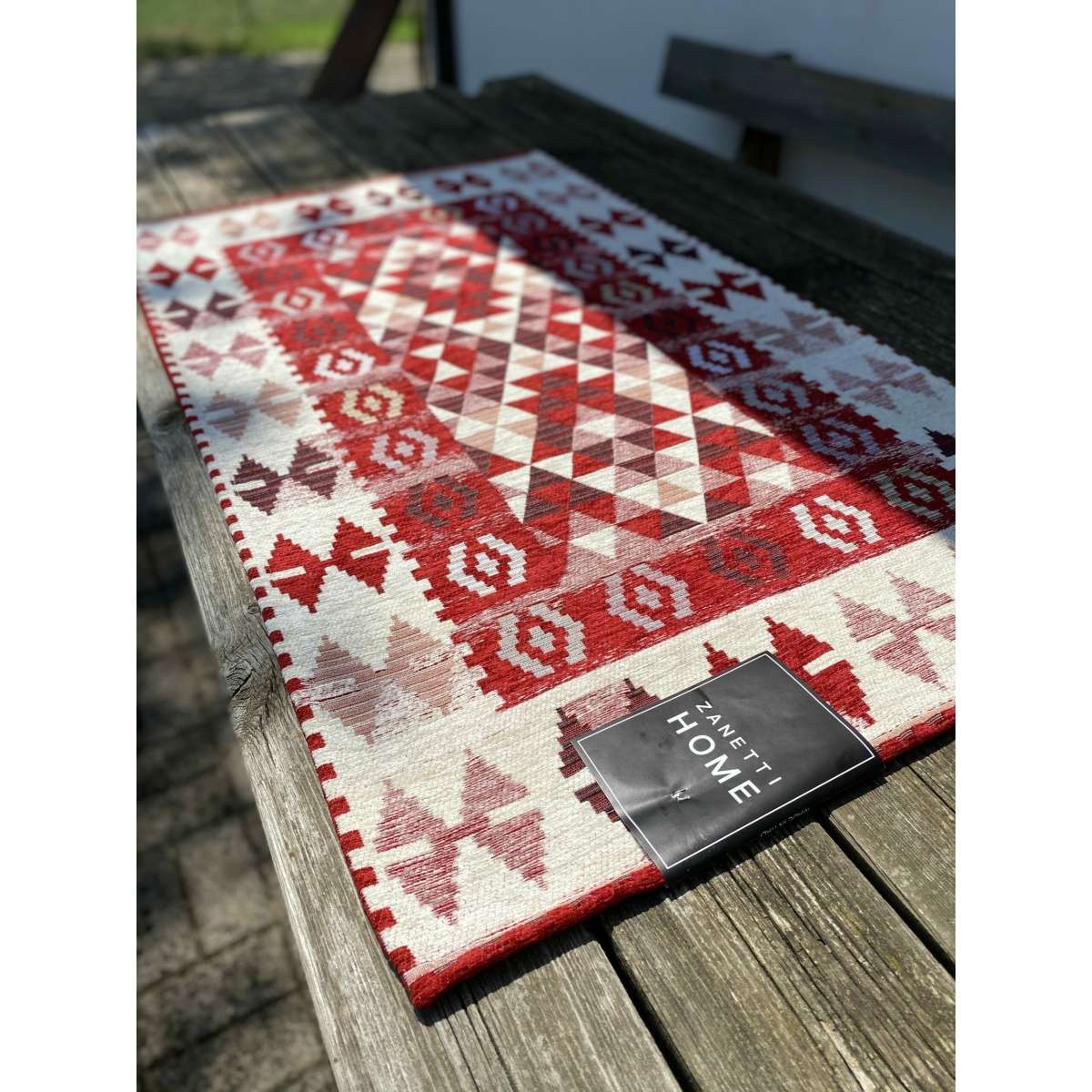 Immagine variante 80x150 cm - Tappeto Kilim Rosso Antiscivolo e Lavabile in Lavatrice | Pietro Zanetti Home