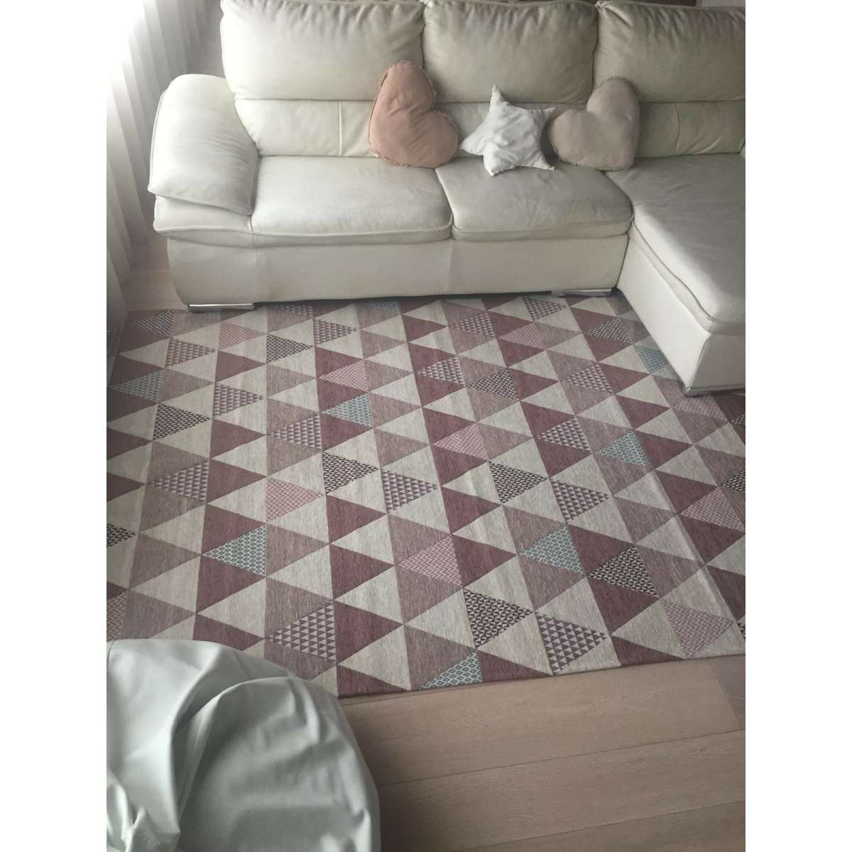 Immagine variante 65x220 cm - Tappeto Triangoli Rosa Antiscivolo e Lavabile in Lavatrice | Pietro Zanetti Home
