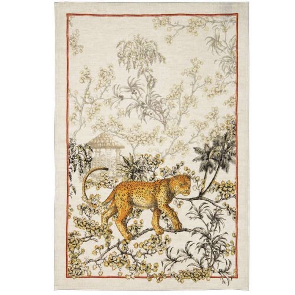 Immagine principale di Strofinaccio in Lino Savana - Leopardo/Giraffa 50x70 cm | Tessitura Toscana Telerie
