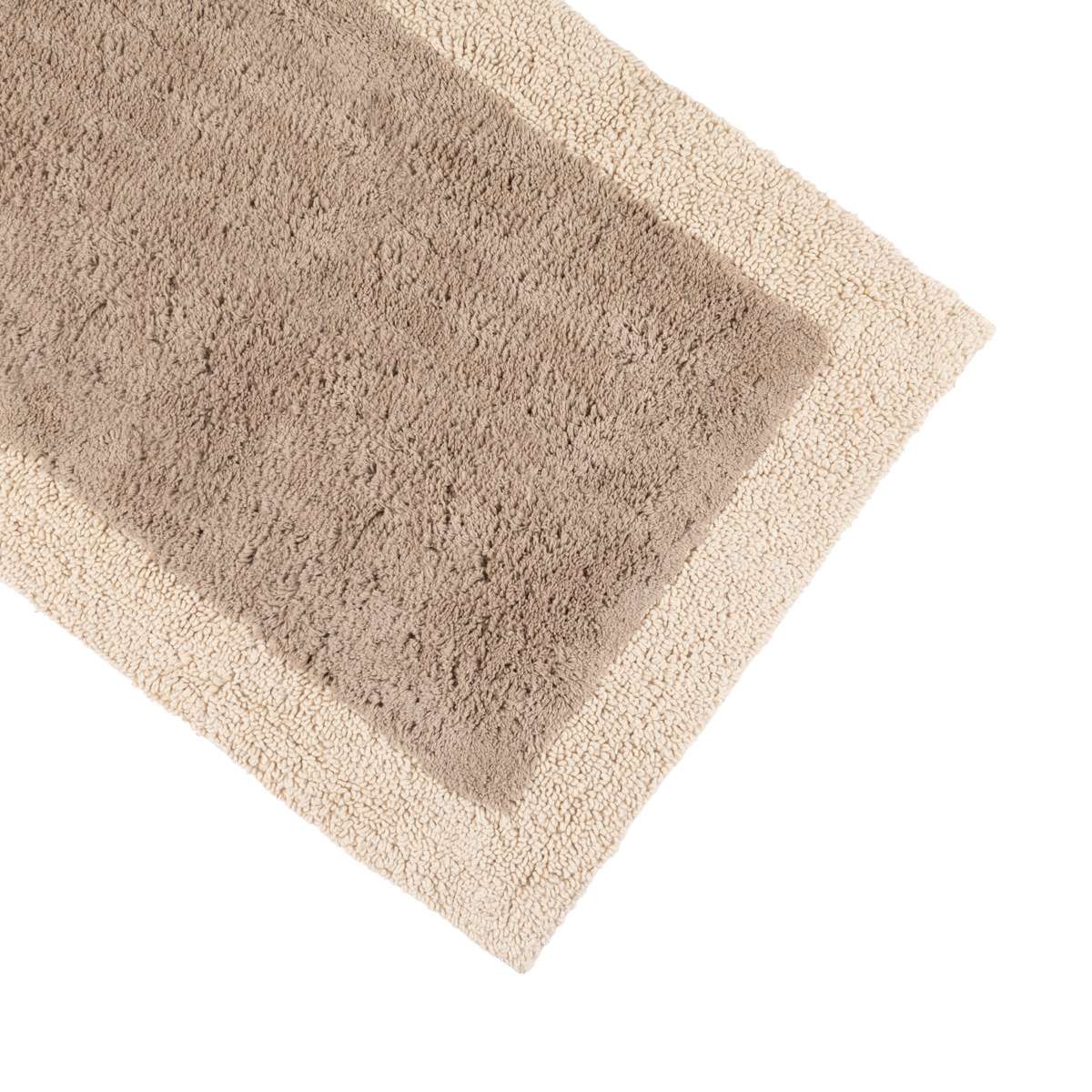 Immagine variante 60x90cm - Tappeto Bagno Shade Sabbia-Avorio in 100% Cotone con Antiscivolo - 3 Misure | Cavalieri Spa