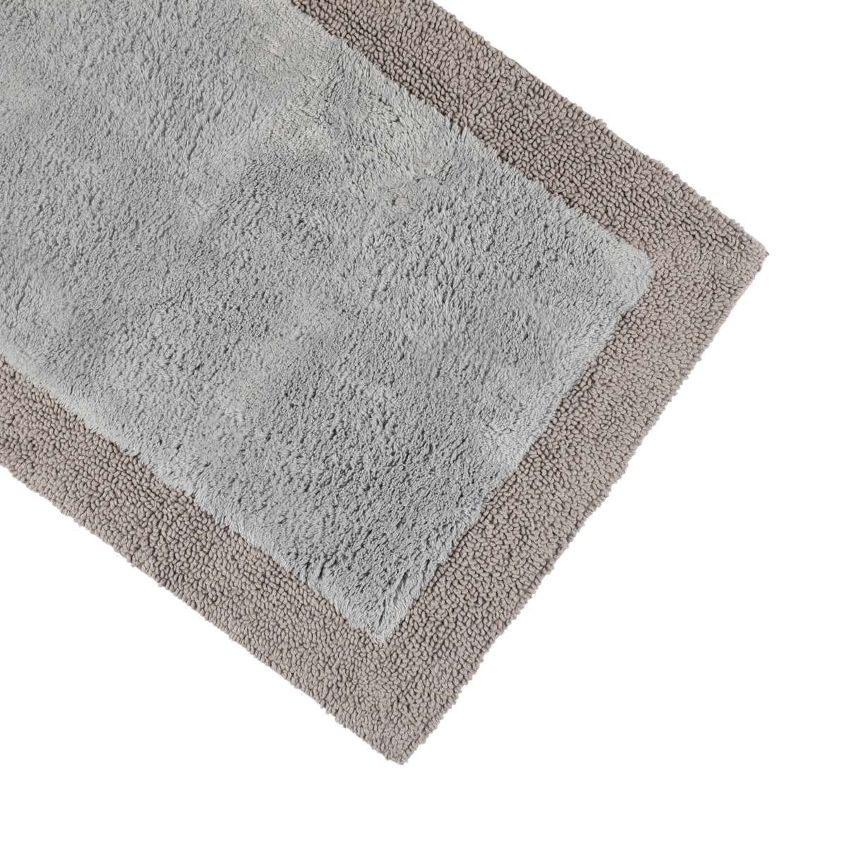 Immagine variante 60x90cm - Tappeto Bagno Shade Argento-Grigio in 100% Cotone con Antiscivolo - 3 Misure | Cavalieri Spa