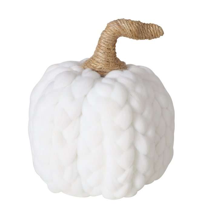 Immagine principale di Zucca Decorativa Arancia in Lana con peduncolo in Juta 14x14x19 cm (3 Color | Boltze