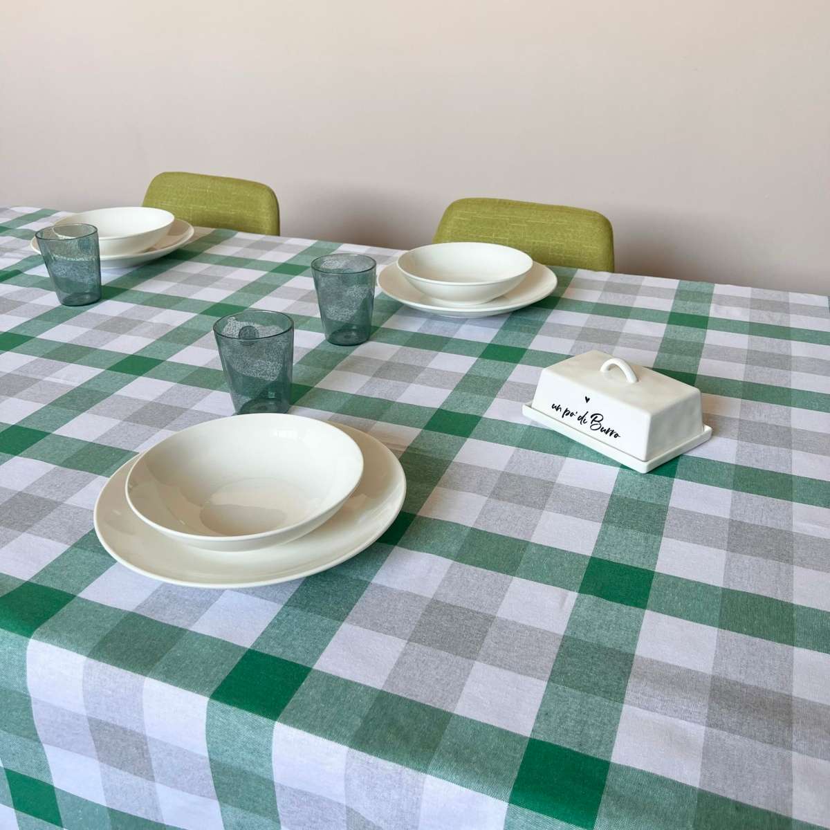 Immagine variante Verde - Tovaglia Quadrata in 100% Cotone Country (5 colori) | Pietro Zanetti Home