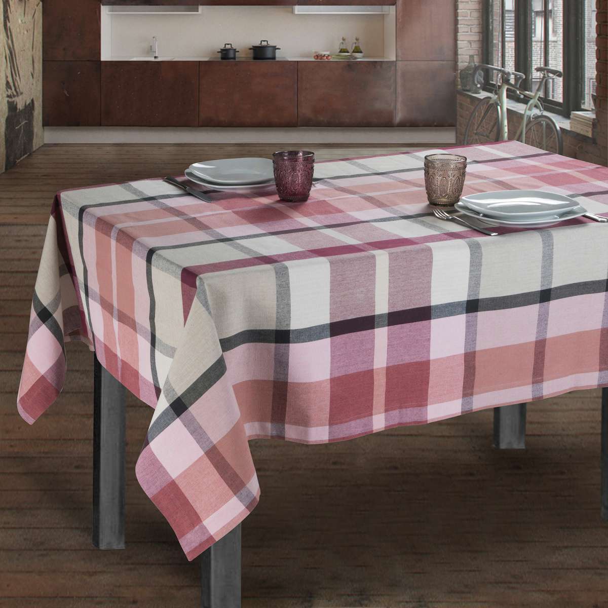 Immagine variante Malva - Tovaglia Quadrata Madison 100% Cotone Tinto in Filo - 3 Colori | Cavalieri Spa