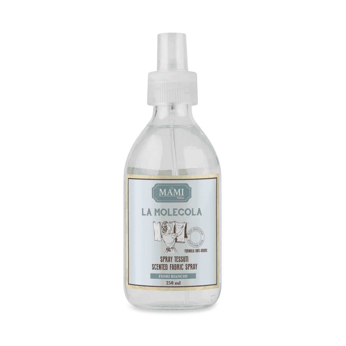 Immagine variante Fiori Bianchi - Spray Tessuti La Molecola 250 ml - 8 Fragranze | Mami Milano