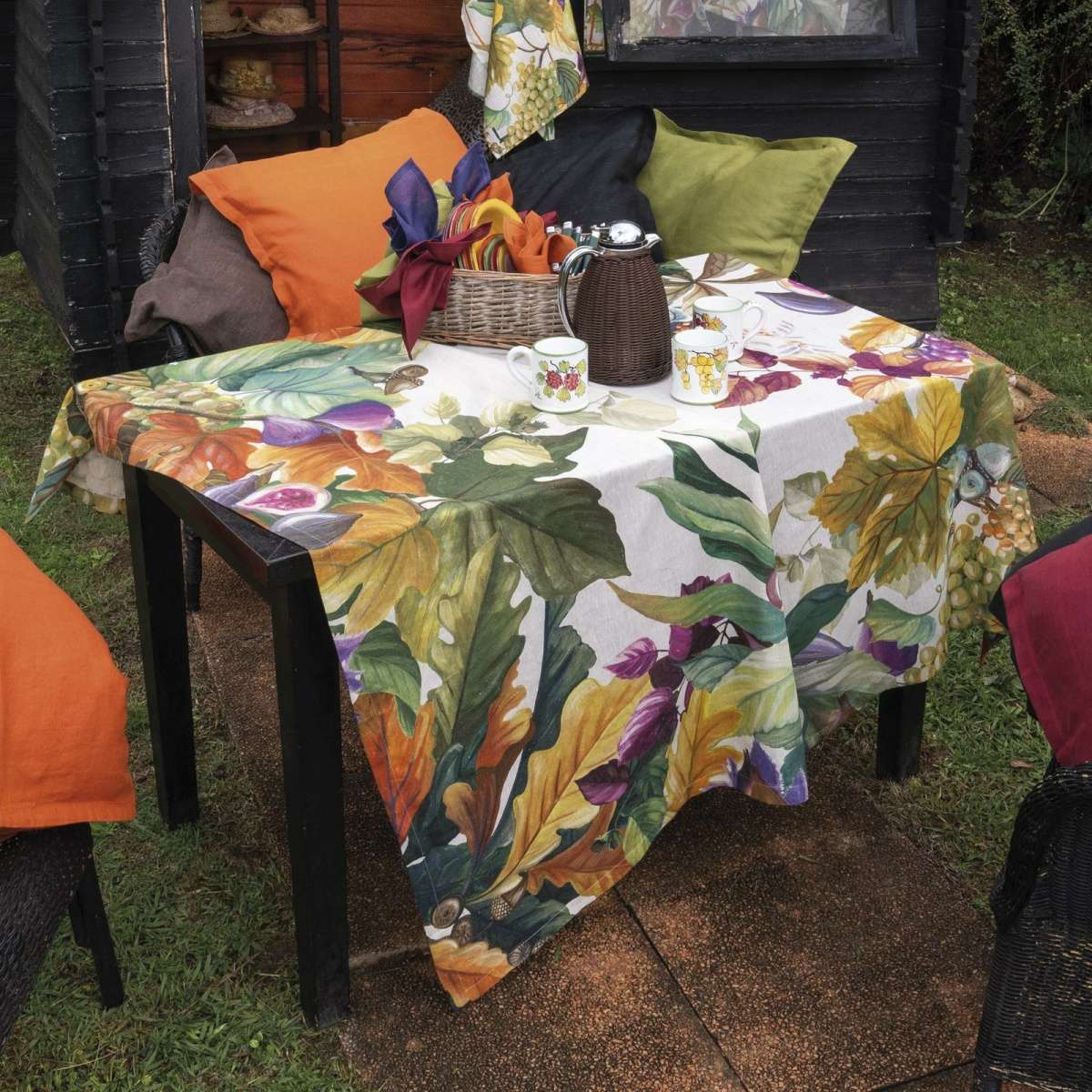 Immagine variante 160x230 cm - Tovaglia Rettangolare Brisk stampa digitale in 100% Lino | Tessitura Toscana Telerie
