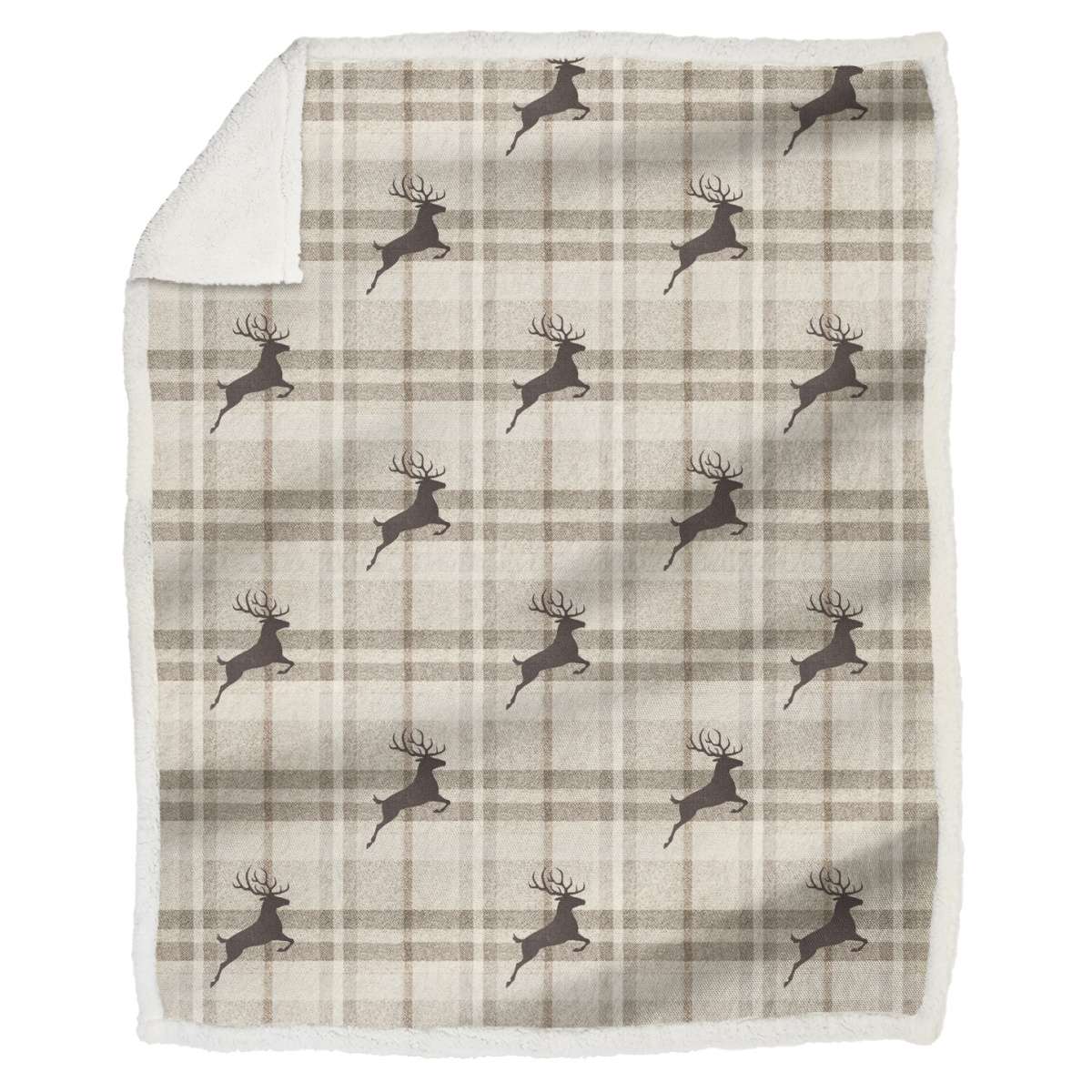Immagine variante 130x160 cm - Plaid Jump Naturale in Morbida Microfibra Retro Sherpa - 3 Misure | Daunex