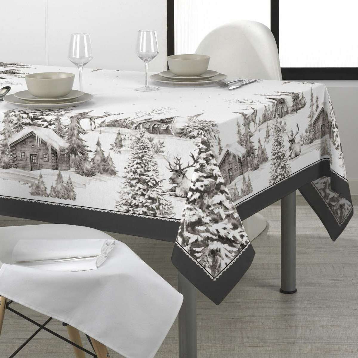 Immagine variante 150x190 cm - Tovaglia Rettangolare Inverno in 100% Cotone - 2 Misure | Daunex