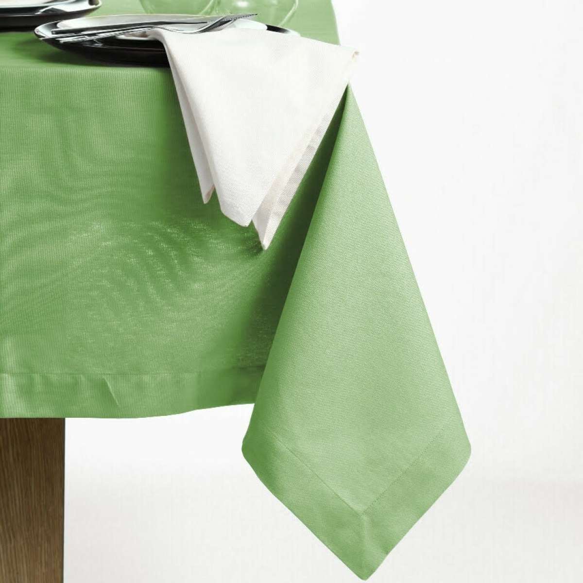 Immagine variante 140x180 cm - Tovaglia Rettangolare Panama Verde 100% Cotone - 3 Misure | Cavalieri Spa