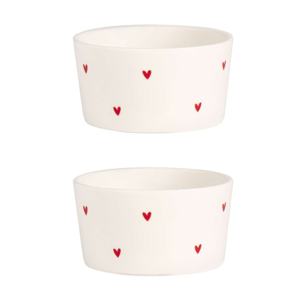 Immagine del prodotto Set 2 Coppette in gres Tappezzate Cuori Rossi | Simple Day