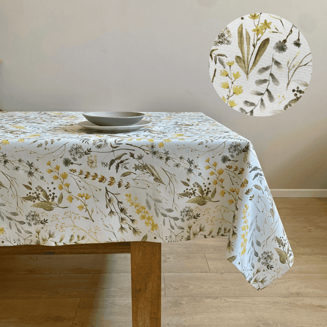 Immagine principale di Tovaglia Antimacchia a metro Ulex Fiori Gialli h 180 cm | Pietro Zanetti Home
