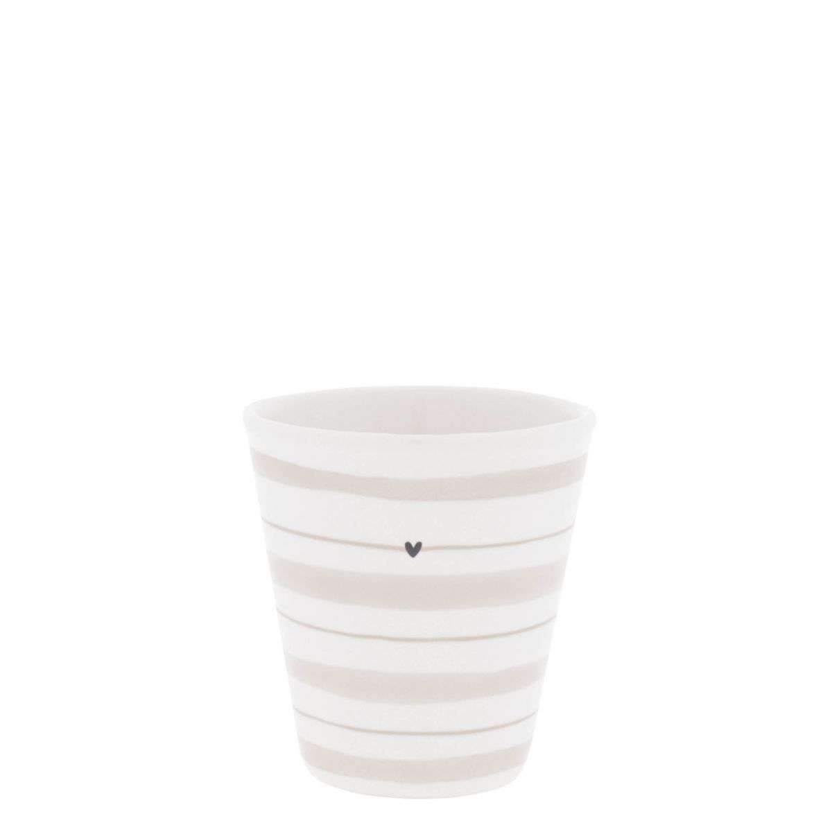 Immagine principale di Bicchierino Espresso in Ceramica Natural Stripes con Cuoricino | Bastion Collections