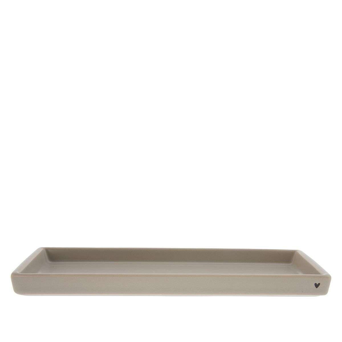 Immagine principale di Vassoio rettangolare in Ceramica Beige Cuoricino 28,5x10,5x2cm | Bastion Collections