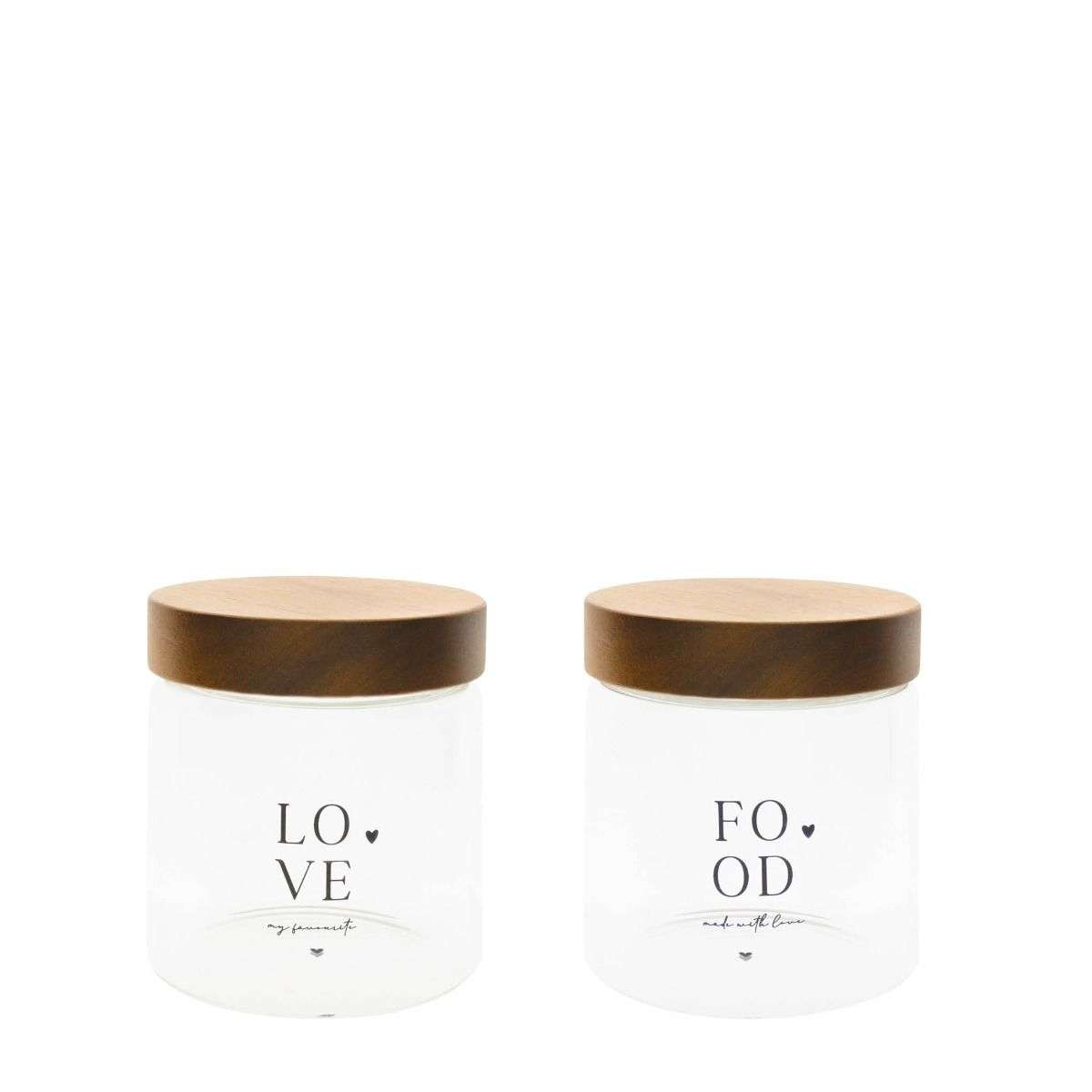 Immagine principale di Barattolo in Vetro borosilicato Scritte con Tappo Ermetico in Legno - 2 Varianti | Bastion Collections