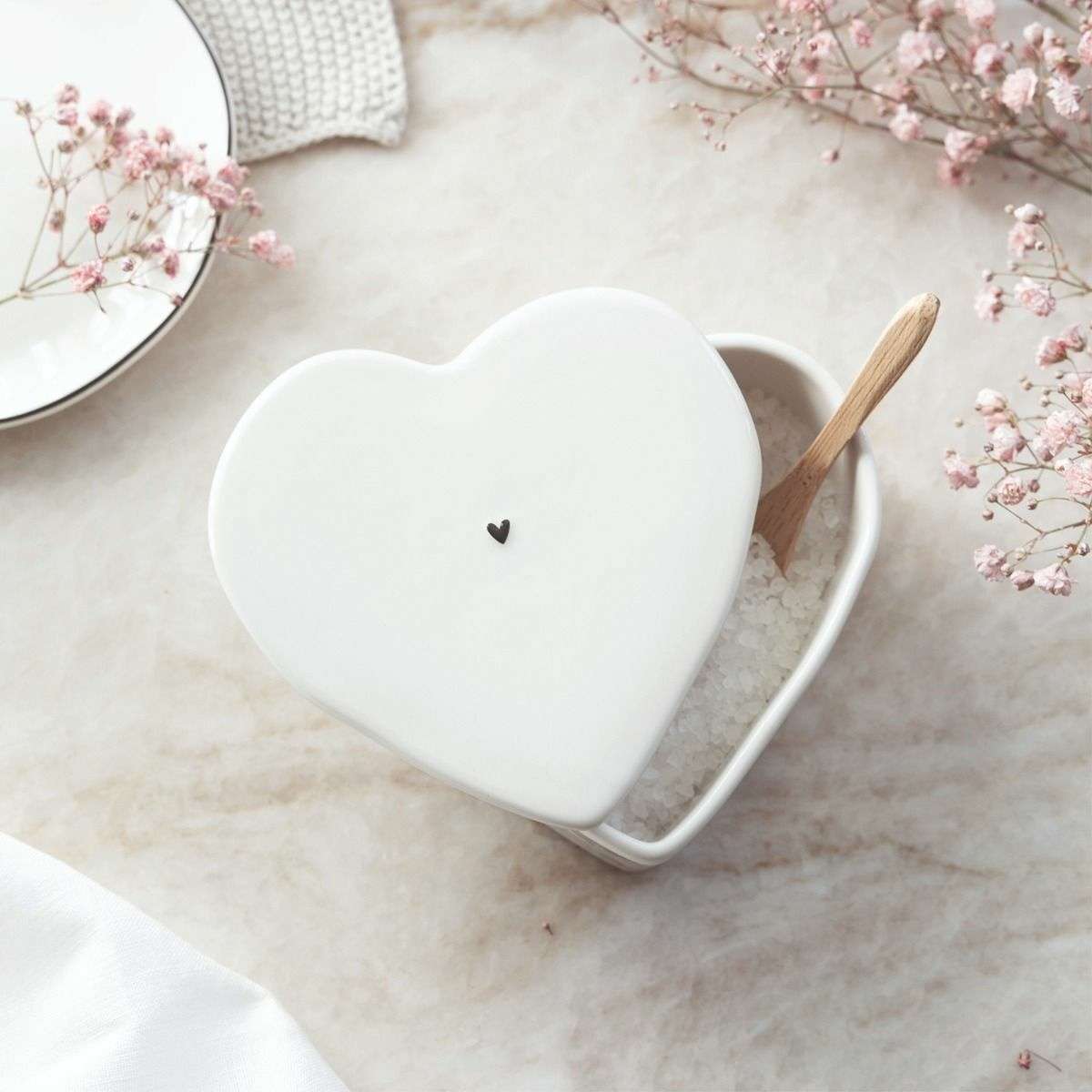 Immagine del prodotto Cuore Porta Oggetti Ceramica Bianco | Bastion Collections