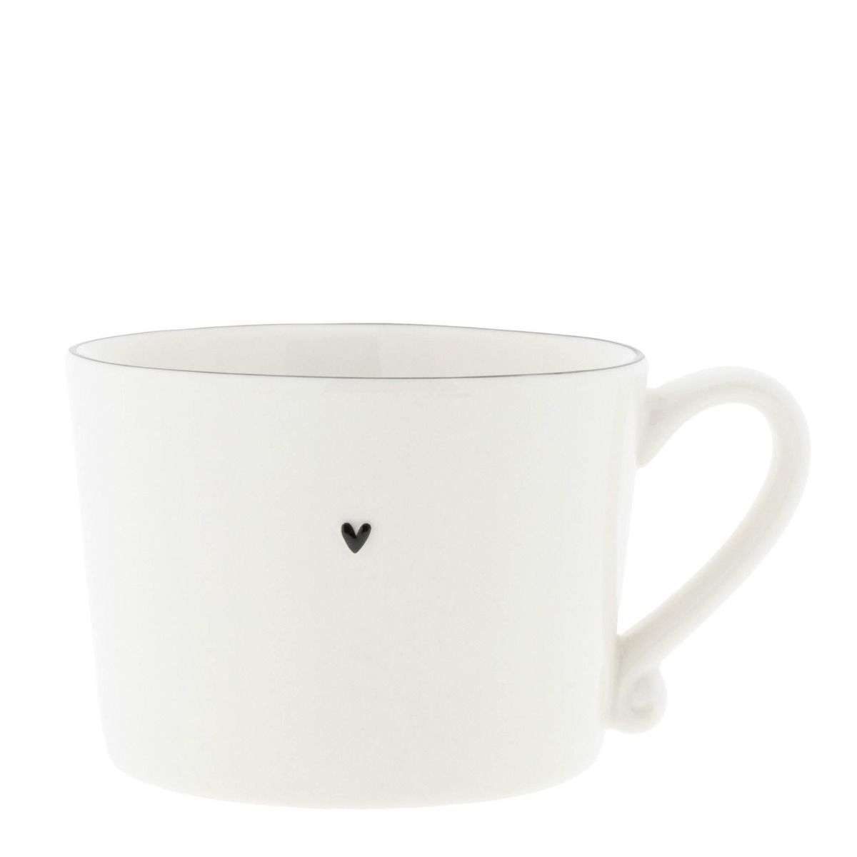 Immagine principale di Mug in Ceramica Bianca Cuoricino e bordo nero | Bastion Collections
