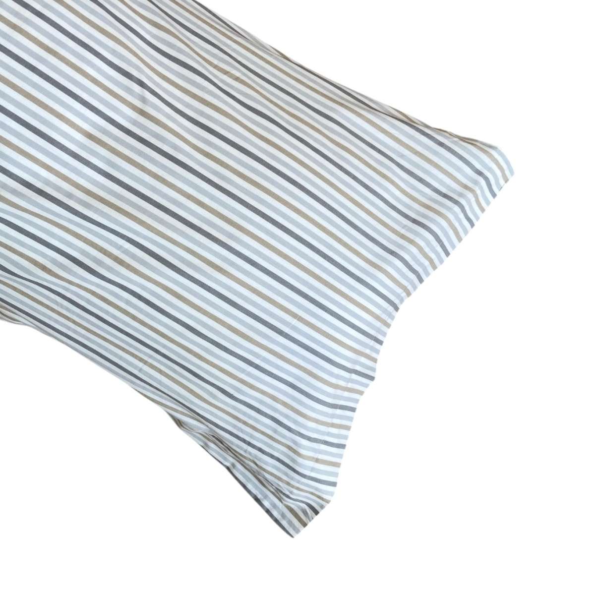Immagine del prodotto Coppia Federe Cuscini Letto Lara RIGHE Con Volani in 100% Cotone - 3 Colori | Cavalieri Spa