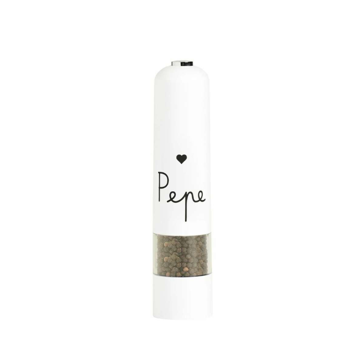 Immagine del prodotto Macina Pepe Elettrico Cuore Bianco 5 x 22 cm | Simple Day
