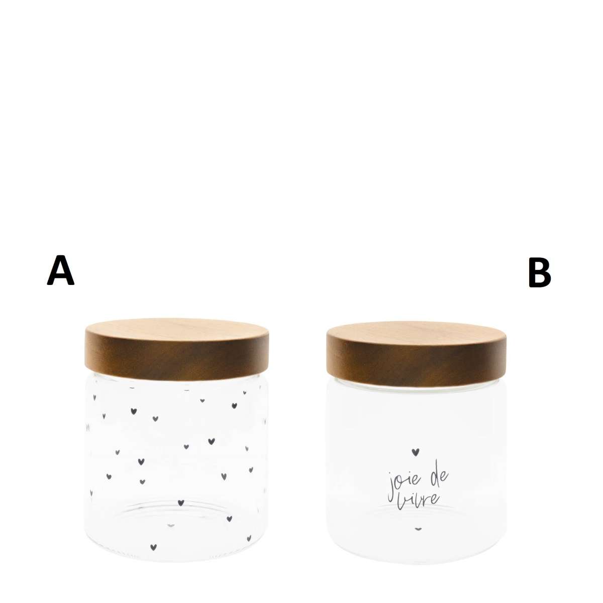 Immagine del prodotto Barattolo in Vetro borosilicato Small Cuore con Tappo Ermetico in Legno - 2 Varianti | Bastion Collections