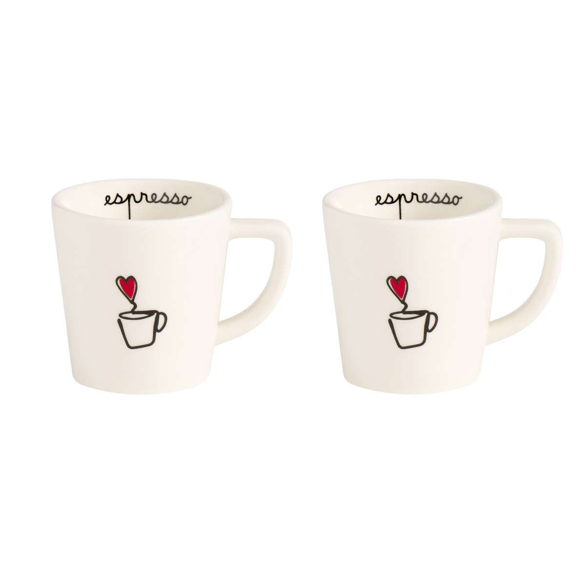 Immagine del prodotto Set 2 Tazzine Espresso in Ceramica Tazzina 5.5xh6 cm | Simple Day