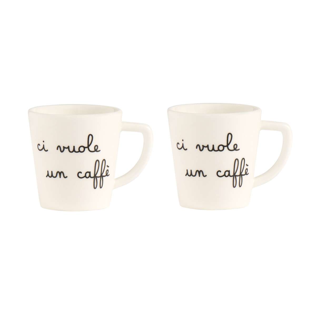 Immagine del prodotto Set 2 Tazzine Espresso in Ceramica Ci Vuole Un Caffè 5.5xh6 cm | Simple Day