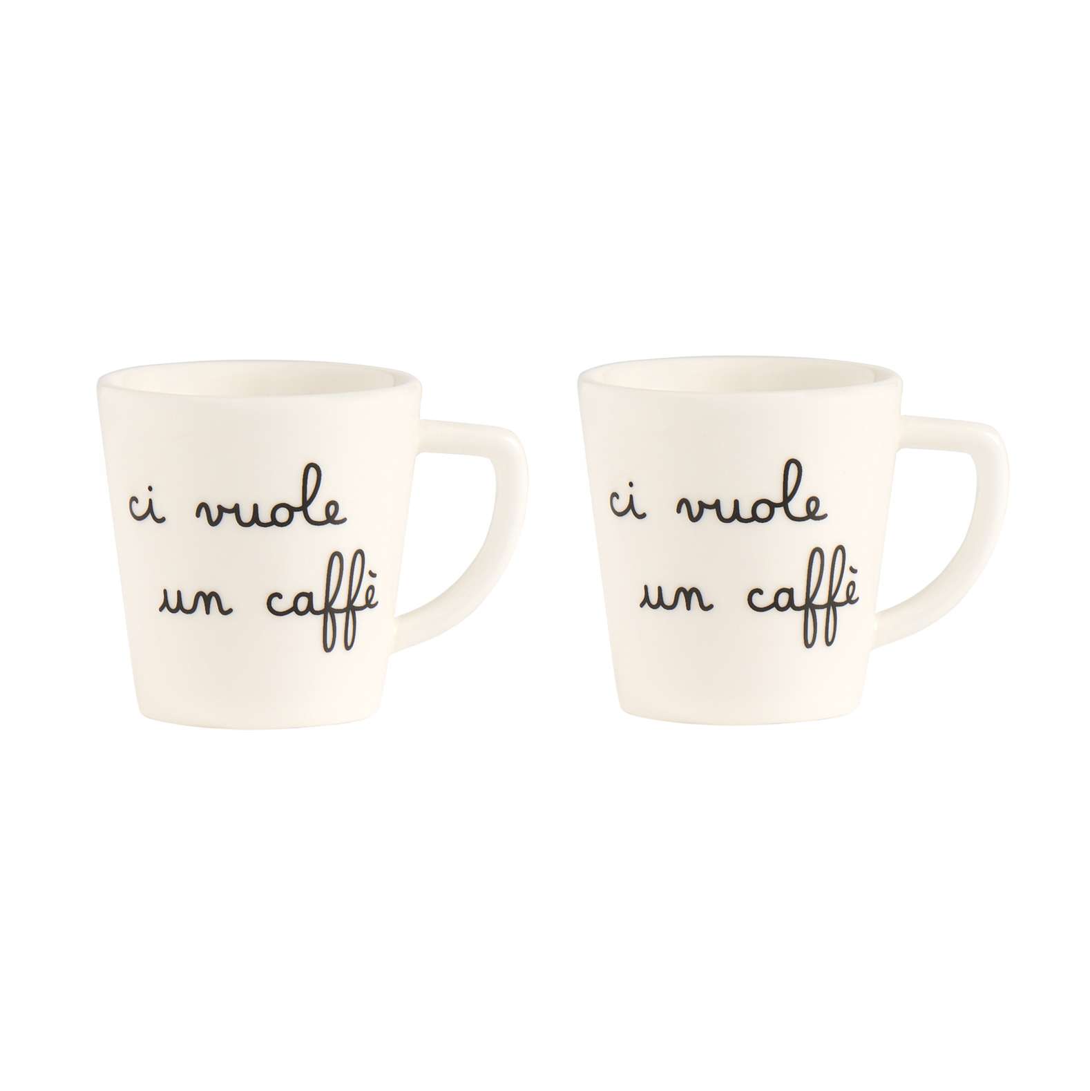 Immagine principale di Set 2 Tazzine Espresso in Ceramica Ci Vuole Un Caffè 5.5xh6 cm | Simple Day