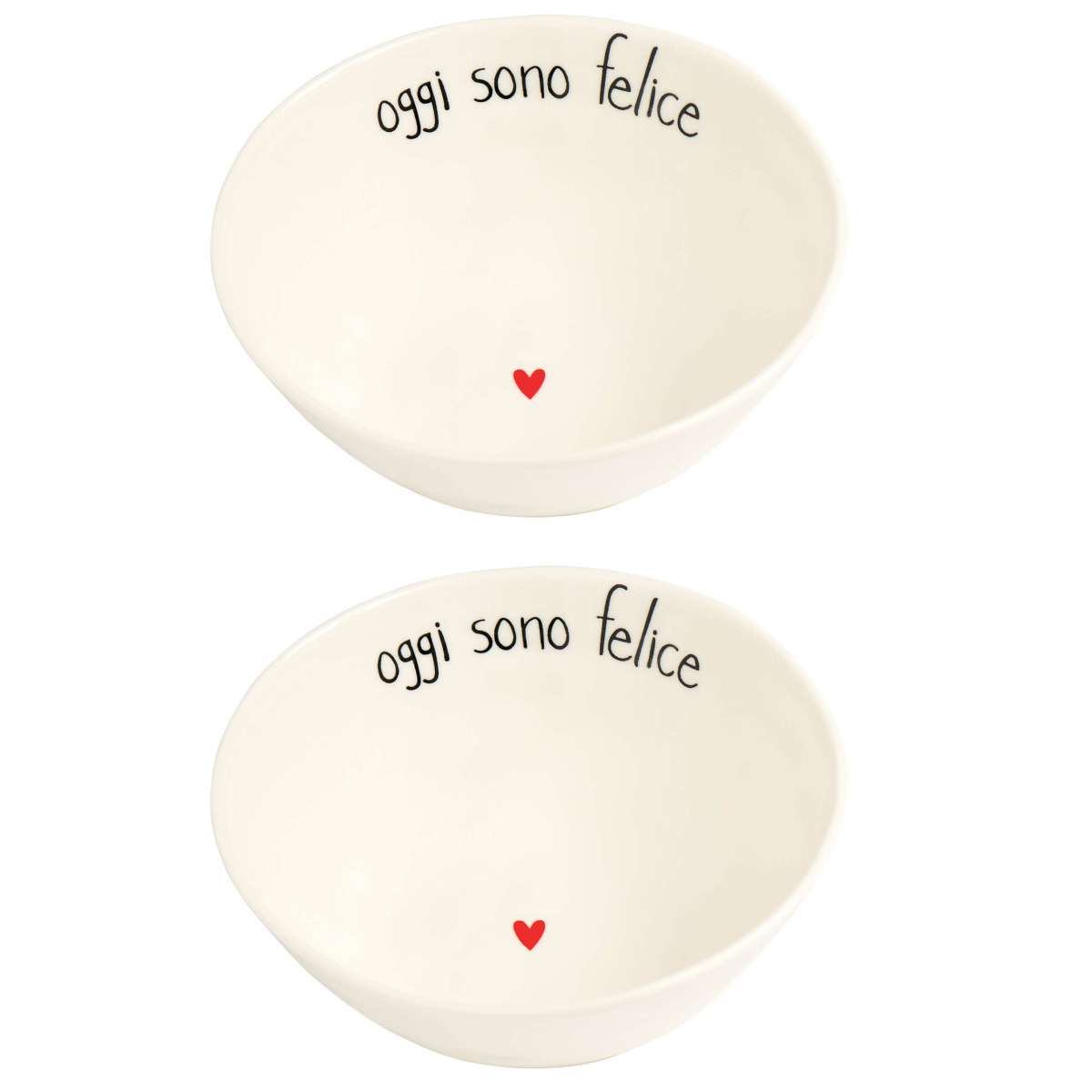 Immagine del prodotto Set 2 Ciotole in gres Diam 15,5 Oggi Sono Felice | Simple Day