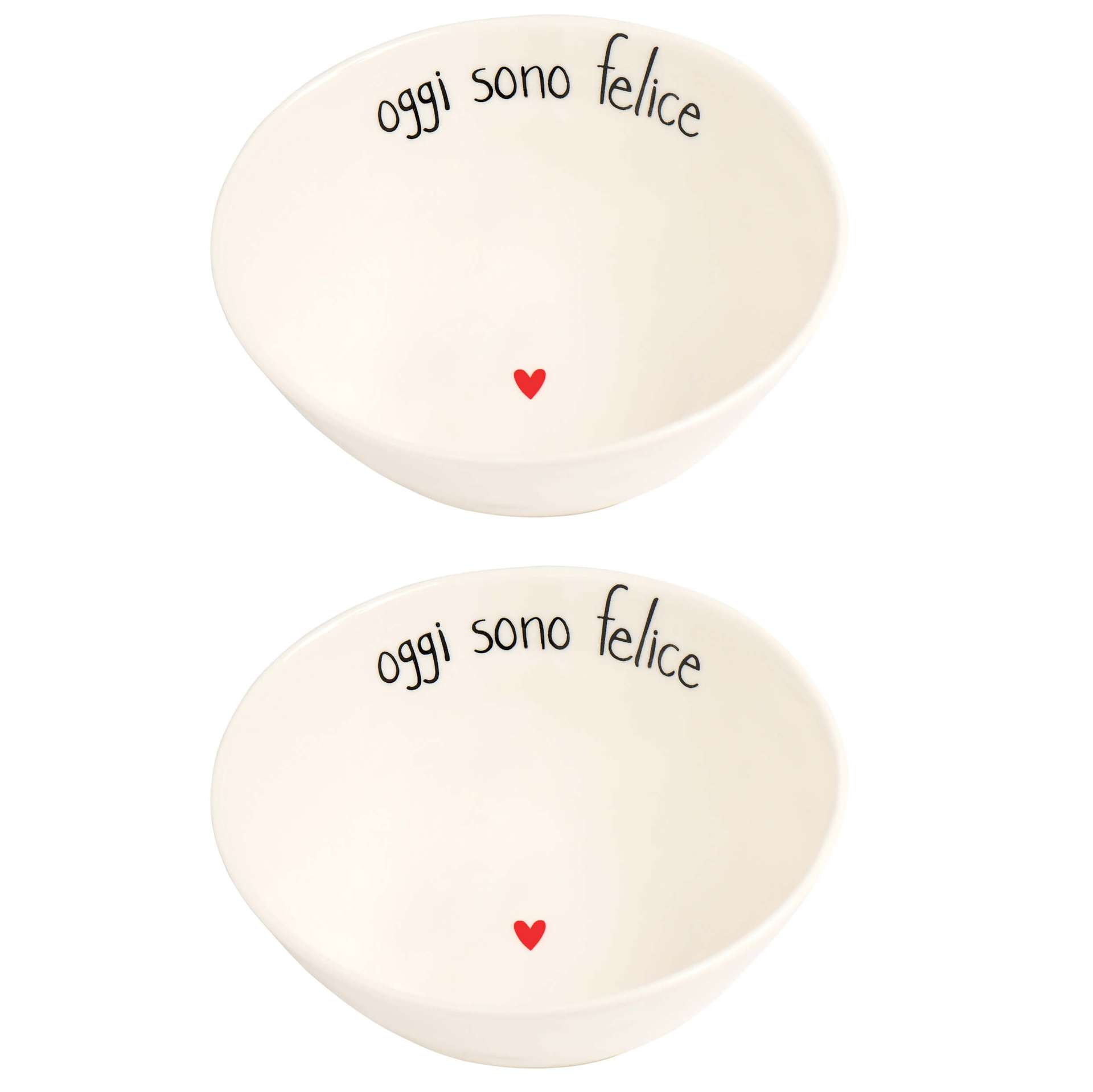 Immagine principale di Set 2 Ciotole in gres Diam 15,5 Oggi Sono Felice | Simple Day