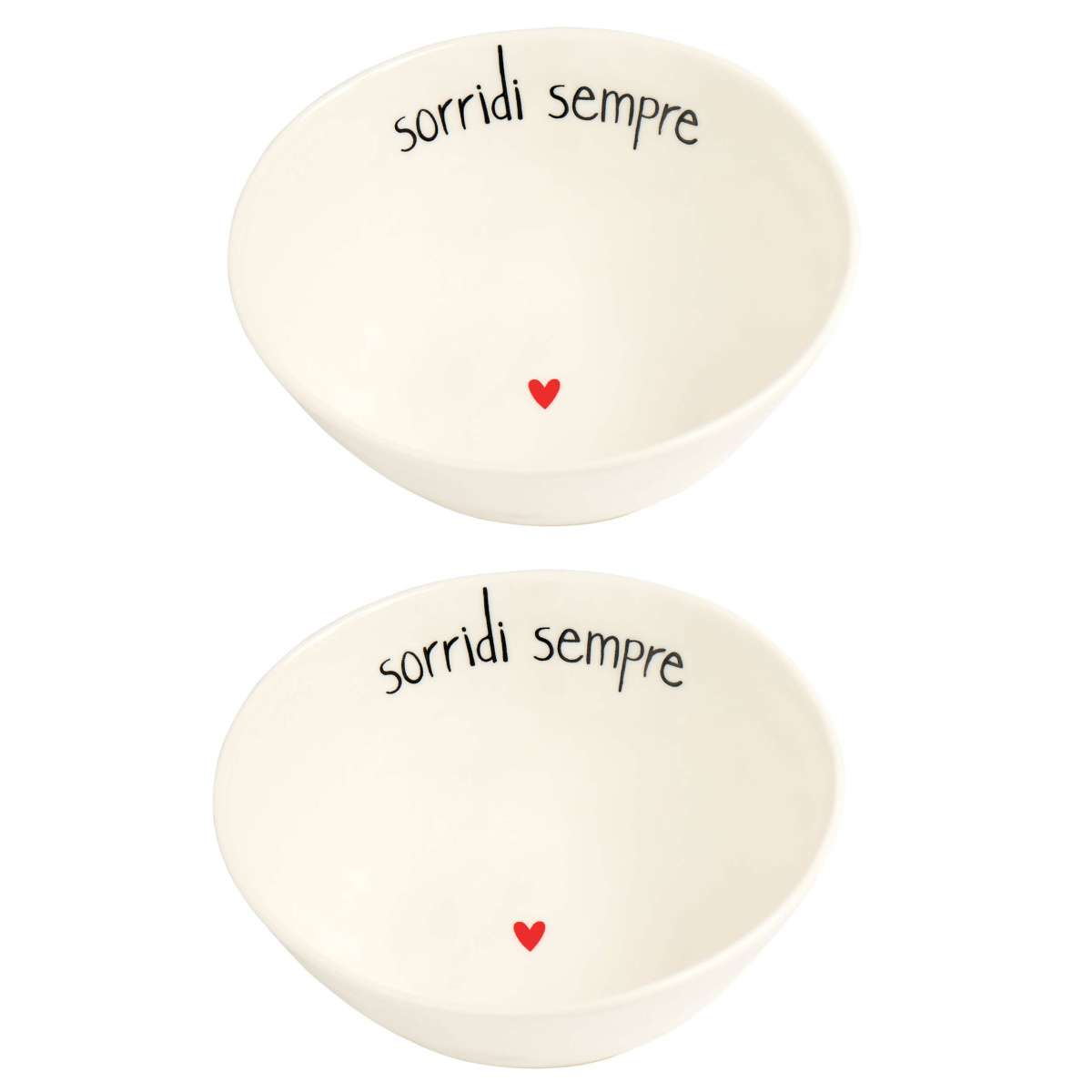 Immagine del prodotto Set 2 Ciotole in gres Diam 15,5 Sorridi Sempre | Simple Day