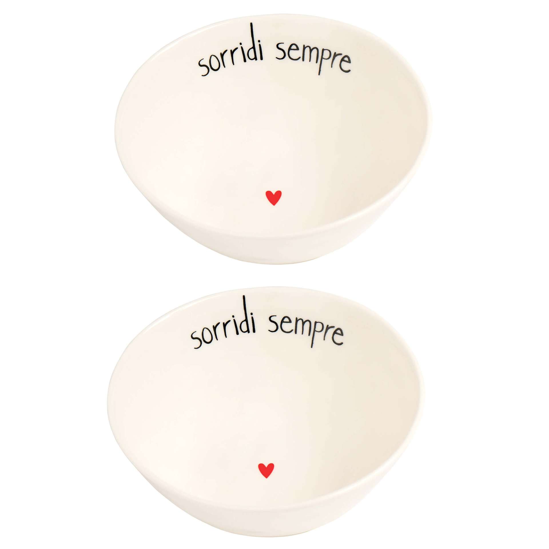 Immagine principale di Set 2 Ciotole in gres Diam 15,5 Sorridi Sempre | Simple Day