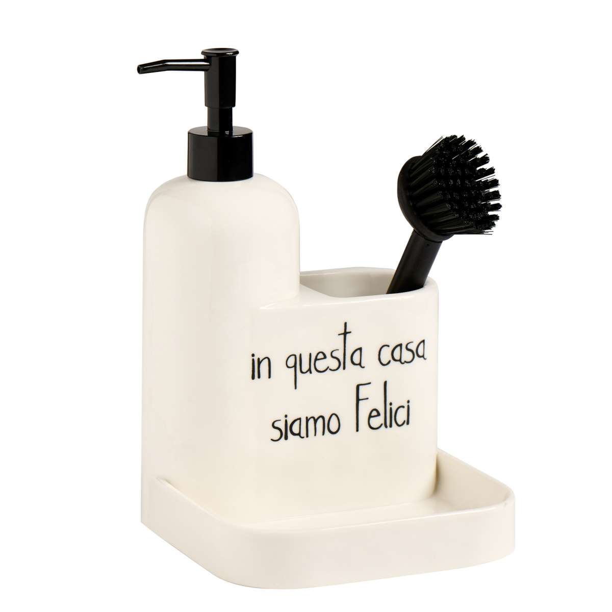 Immagine del prodotto Set Dispenser + Spazzola In Questa Casa Siamo Felici | Simple Day